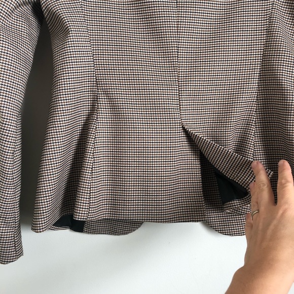 Zara Jackets & Coats Zara Brown Plaid Single Button Fitted Blazer